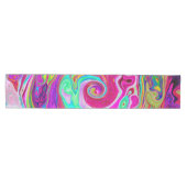 Groovy Abstract Retro Magenta Rainbow Swirl Medium Tafelloper (Horizontaal)