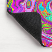 Groovy Abstract Retro Magenta Rainbow Swirl Muismat (Hoek)