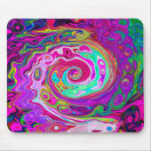 Groovy Abstract Retro Magenta Rainbow Swirl Muismat (Voorkant)