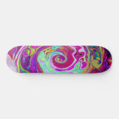 Groovy Abstract Retro Magenta Rainbow Swirl Persoonlijk Skateboard (Horizontaal)