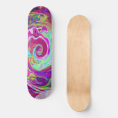 Groovy Abstract Retro Magenta Rainbow Swirl Persoonlijk Skateboard (Voorkant)