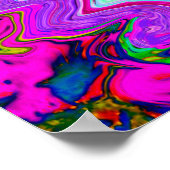 Groovy Abstract Retro Magenta Rainbow Swirl Poster (Hoek)