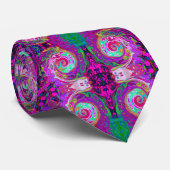 Groovy Abstract Retro Magenta Rainbow Swirl Stropdas (Opgerold)