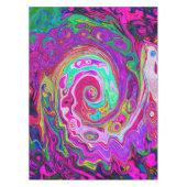 Groovy Abstract Retro Magenta Rainbow Swirl Tafelkleed (Voorkant)