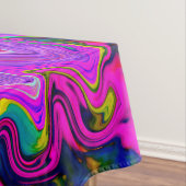 Groovy Abstract Retro Magenta Rainbow Swirl Tafelkleed (Voorbeeld)