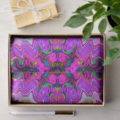 Groovy Abstract Retro Magenta Rainbow Swirl Tissuepapier (Geschenk)