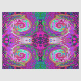 Groovy Abstract Retro Magenta Rainbow Swirl Tissuepapier