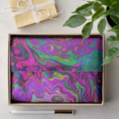 Groovy Abstract Retro Magenta Rainbow Swirl Tissuepapier (Geschenk)