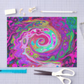 Groovy Abstract Retro Magenta Rainbow Swirl Tissuepapier (Craft)