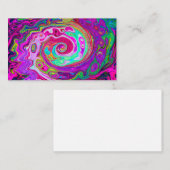 Groovy Abstract Retro Magenta Rainbow Swirl Visitekaartje (Voorkant / Achterkant)