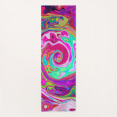 Groovy Abstract Retro Magenta Rainbow Swirl Yogamat (Voorkant)