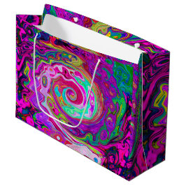 Groovy Abstract Retro Magenta Regenboog Draaikolk Groot Cadeauzakje