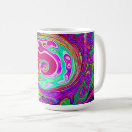 Groovy Abstract Retro Magenta Regenboog Draaikolk Koffiemok