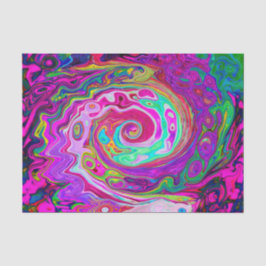 Groovy Abstract Retro Magenta Regenboog Draaikolk Tissuepapier