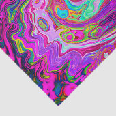 Groovy Abstract Retro Magenta Regenboog Draaikolk Tissuepapier (Detail)
