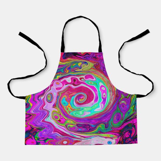 Groovy Abstract Retro Magentar Kleurenspectrum Dra Schort (Voorkant)