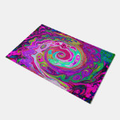 Groovy Abstract Retro Magentarooze Draaikolk Deurmat (Schuin)