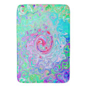 Groovy Abstract Retro Pink en Green Swirl Badmat (Voorkant Verticaal)