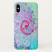 Groovy Abstract Retro Pink en Green Swirl Case-Mate iPhone Case (Achterkant)