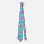 Groovy Abstract Retro Pink en Green Swirl Stropdas (Voorkant)