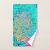Groovy Abstract Retro Rainbow Liquid Swirl Bad Handdoek (Handdoek)