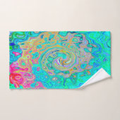 Groovy Abstract Retro Rainbow Liquid Swirl Bad Handdoek (Handdoek)
