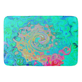 Groovy Abstract Retro Rainbow Liquid Swirl Badmat