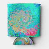 Groovy Abstract Retro Rainbow Liquid Swirl Blikjeskoeler (Voorkant)