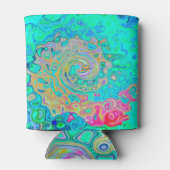 Groovy Abstract Retro Rainbow Liquid Swirl Blikjeskoeler (Achterkant)
