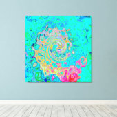 Groovy Abstract Retro Rainbow Liquid Swirl Canvas Afdruk (Insitu (Houten vloer))