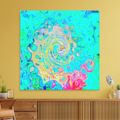 Groovy Abstract Retro Rainbow Liquid Swirl Canvas Afdruk (Insitu (Woonkamer))