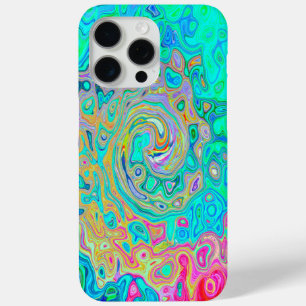 Groovy Abstract Retro Rainbow Liquid Swirl iPhone 15 Pro Max Hoesje
