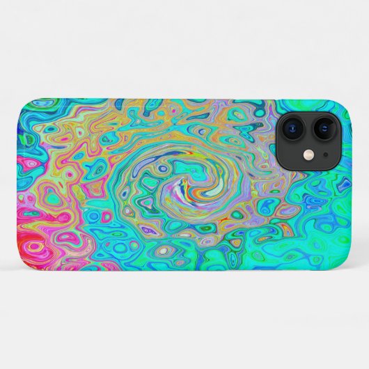 Groovy Abstract Retro Rainbow Liquid Swirl Case-Mate iPhone Case (Achterkant (horizontaal))