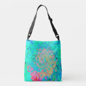 Groovy Abstract Retro Rainbow Liquid Swirl Crossbody Tas (Achterkant)