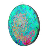 Groovy Abstract Retro Rainbow Liquid Swirl Dartbord (Voorkant Rechts)