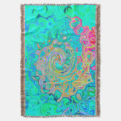 Groovy Abstract Retro Rainbow Liquid Swirl Deken (Voorkant Verticaal)