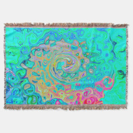 Groovy Abstract Retro Rainbow Liquid Swirl Deken
