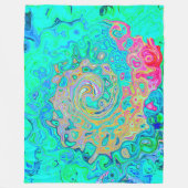 Groovy Abstract Retro Rainbow Liquid Swirl Fleece Deken (Voorkant)