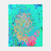 Groovy Abstract Retro Rainbow Liquid Swirl Fleece Deken (Voorkant)