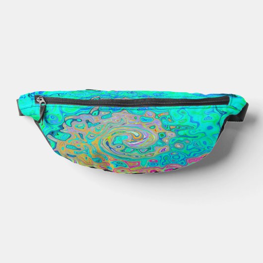 Groovy Abstract Retro Rainbow Liquid Swirl Heuptasje (Liggend)