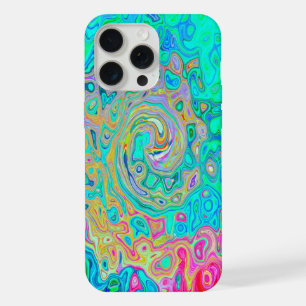 Groovy Abstract Retro Rainbow Liquid Swirl iPhone 15 Pro Max Case