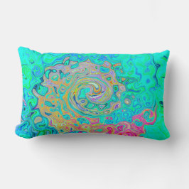 Groovy Abstract Retro Rainbow Liquid Swirl Kussen