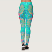 Groovy Abstract Retro Rainbow Liquid Swirl Leggings (Achterkant)