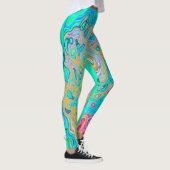 Groovy Abstract Retro Rainbow Liquid Swirl Leggings (Rechts)