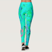 Groovy Abstract Retro Rainbow Liquid Swirl Leggings (Achterkant)