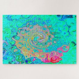 Groovy Abstract Retro Rainbow Liquid Swirl Legpuzzel