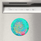 Groovy Abstract Retro Rainbow Liquid Swirl Magneet (Insitu (Vaatwasser))
