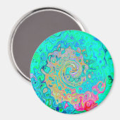 Groovy Abstract Retro Rainbow Liquid Swirl Magneet (Voorkant / Achterkant)