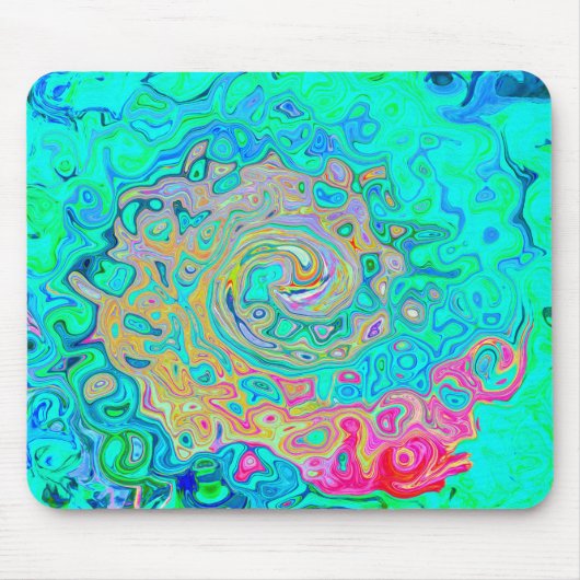 Groovy Abstract Retro Rainbow Liquid Swirl Muismat (Voorkant)