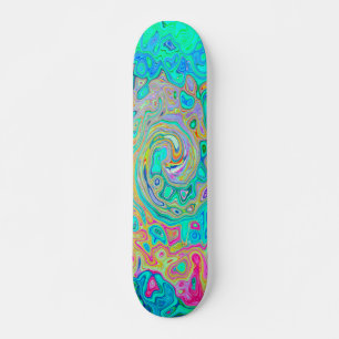 Groovy Abstract Retro Rainbow Liquid Swirl Persoonlijk Skateboard